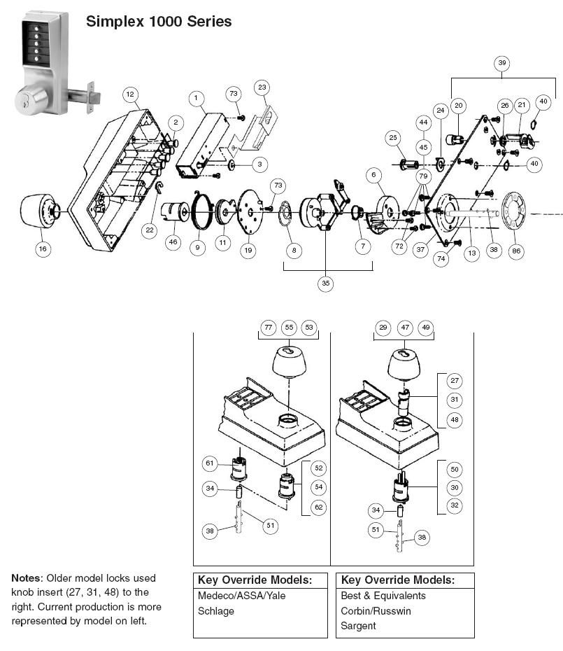 Simplex 1000 Series Parts